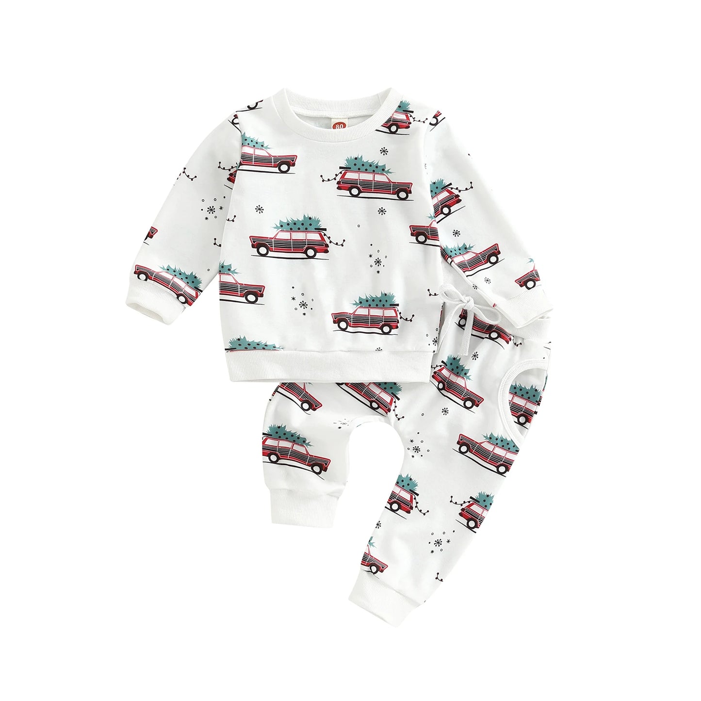 2022-09-06 Lioraitiin 0-3Years Toddler Baby Girl Boy 2Pcs Christmas Autumn Clothes Long Sleeve Car Printed Top Long Pants