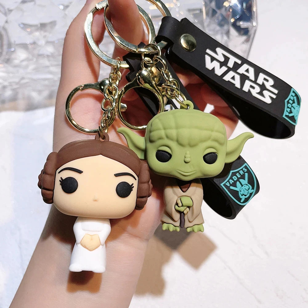 Star Wars Anime Figure Yoda Keychain Mandalorian Darth Vader Chewbacca