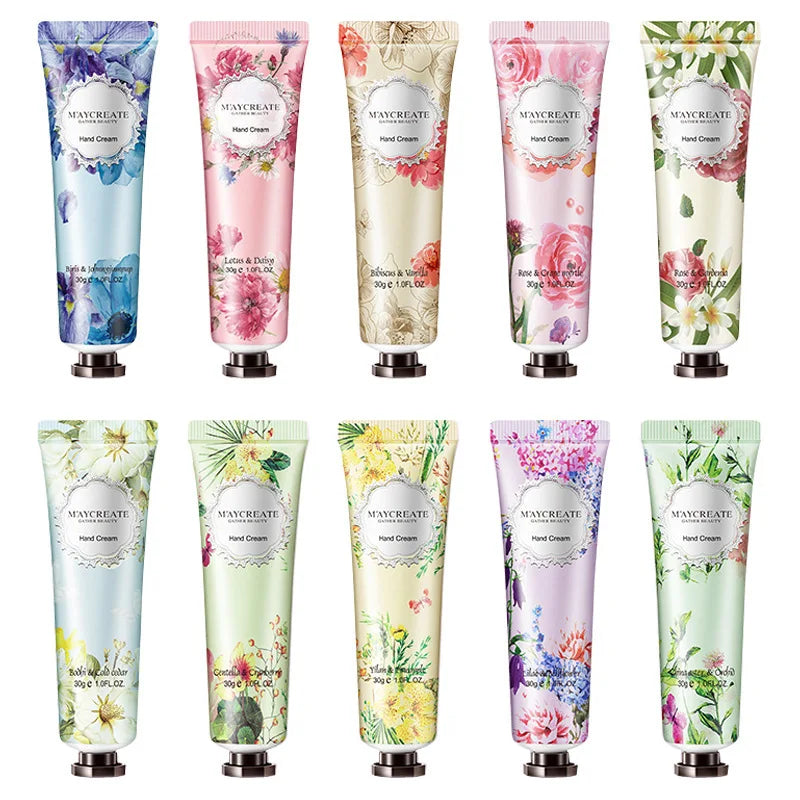 10pcs Fruity Flowery Hand Cream Moisturizing Anti-wrinkle Anti Chap