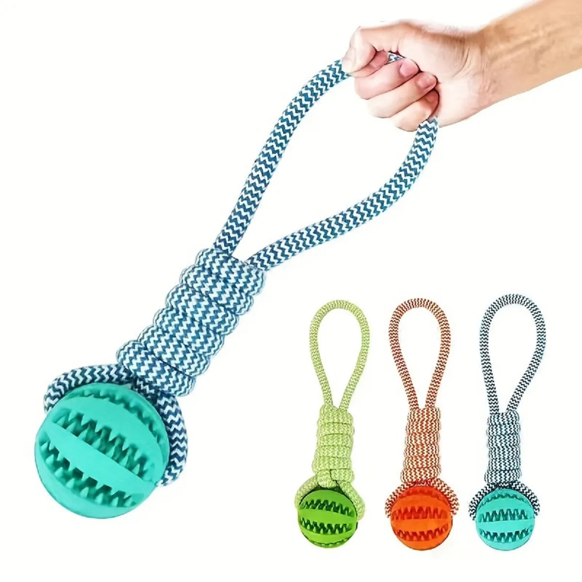 Dog Toys Balls Interactive Treat Rope Rubber Leaking Balls for Small