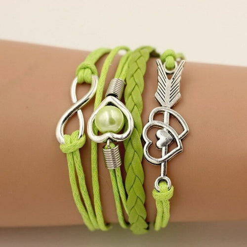 Sumeng Brand Leather Bracelets For Women Wrap Infinity Love Heart