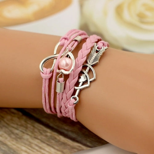 Sumeng Brand Leather Bracelets For Women Wrap Infinity Love Heart