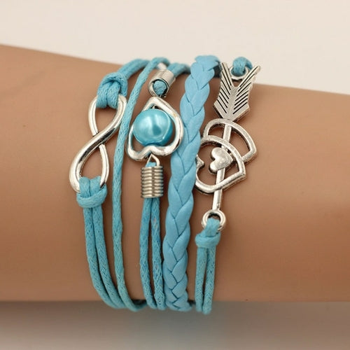 Sumeng Brand Leather Bracelets For Women Wrap Infinity Love Heart