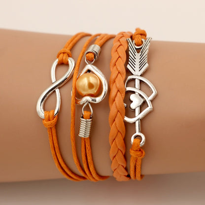 Sumeng Brand Leather Bracelets For Women Wrap Infinity Love Heart