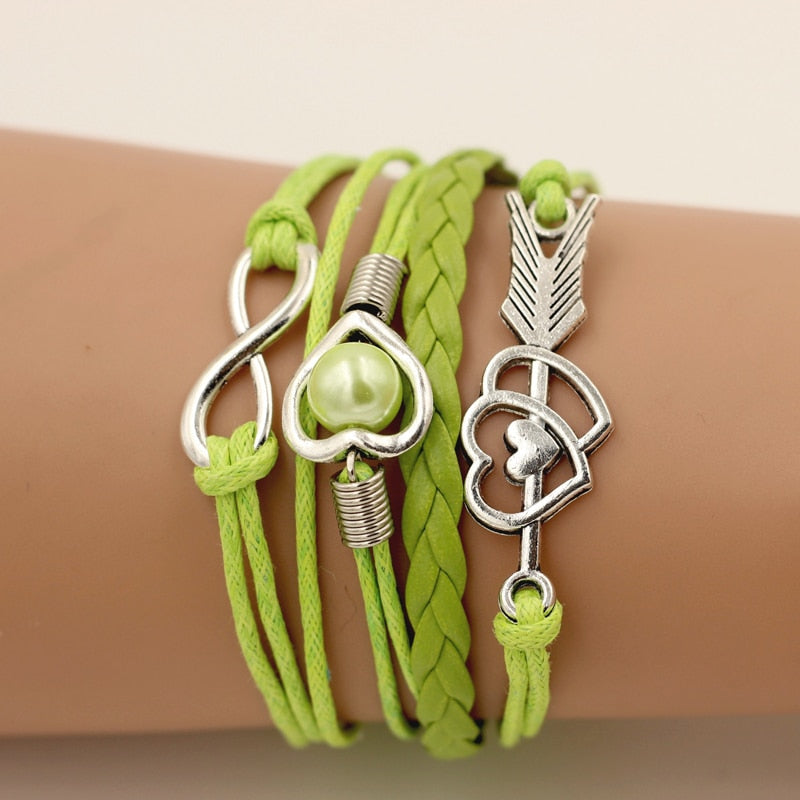 Sumeng Brand Leather Bracelets For Women Wrap Infinity Love Heart