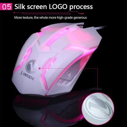 Limei S1 E Sports LED Luminous Backlit Wired Mouse USB Wired For