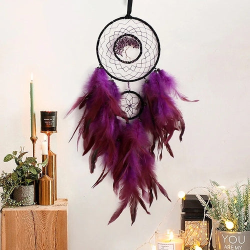 Wall Hanging Dreamcatchers Gem Crystal Tree Of Life Dream Catcher Home