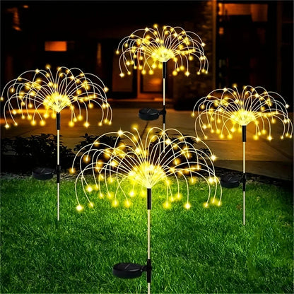 200 LED Solar Garden Firework Lights Outdoor Waterproof 8modes