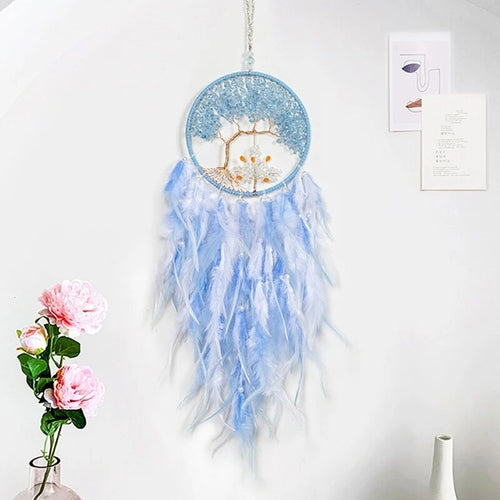 Wall Hanging Dreamcatchers Gem Crystal Tree Of Life Dream Catcher Home