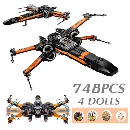 FIT 75102 748PCS Stars Space Wars Poe X-wing Fighter Aircraft Fighter