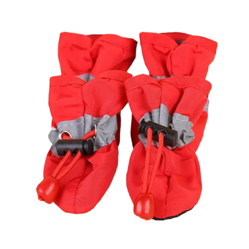 4pcs/set Waterproof Pet Dog Shoes  Anti-slip Rain Boots Footwear for