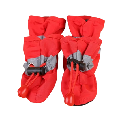 4pcs/set Waterproof Pet Dog Shoes  Anti-slip Rain Boots Footwear for