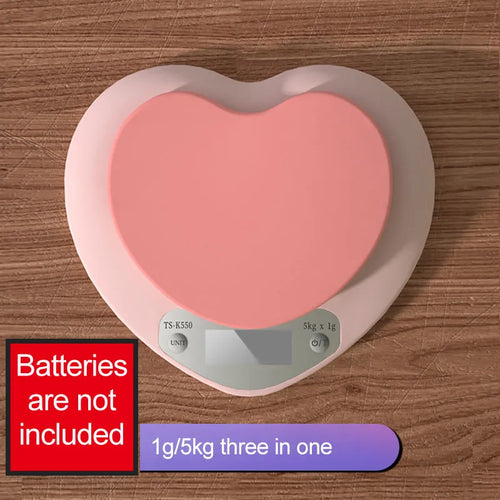 Multi-Function Kitchen Baking Scale Pink Heart-shaped Portable