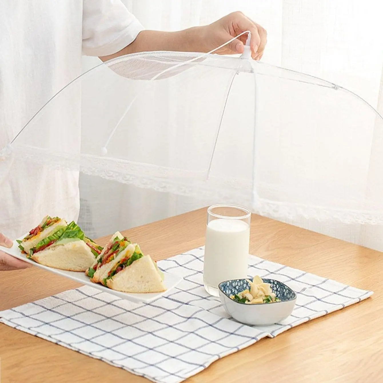 Foldable Food Covers Mesh Anti Fly Mosquito Meal Food Cover Umbrella