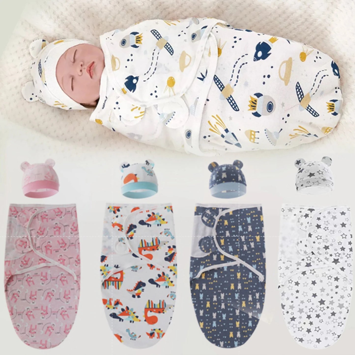 80cm Baby Swaddle Blanket Simple Sleeping Bag Wrap Adjustable Wrap