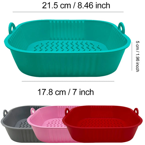 Silicone Air Fryer Pot Tray Food Safe Reusable Square BBQ Barbecue Pad