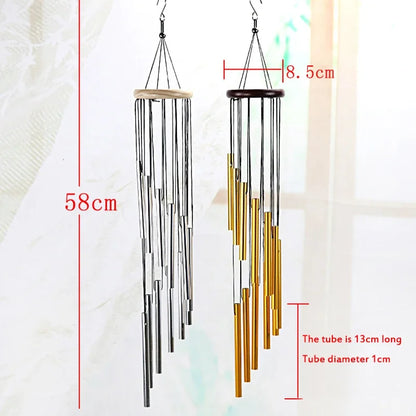 Wooden Retro Wind Chimes Metal Ornaments Outdoor Garden Decoration