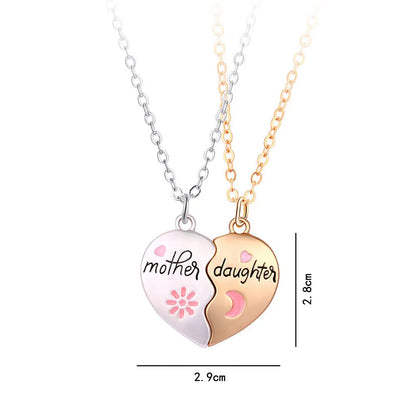 Luoluo&baby 2Pcs/set Mother and Daughter Parent Child Magnet Necklace