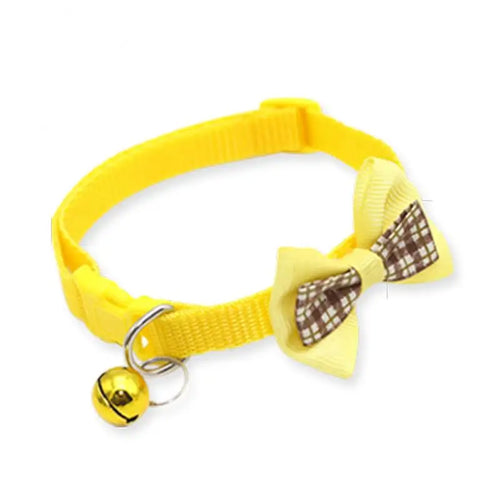 Adjustable Pets Cat Dog Collars Cute Bow Tie With Bell Pendant