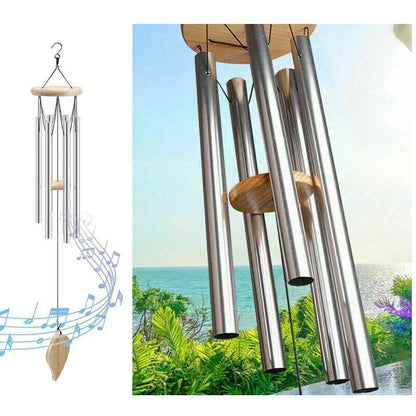 Wooden Retro Wind Chimes Metal Ornaments Outdoor Garden Decoration