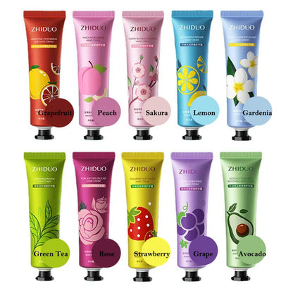 10pcs Fruity Flowery Hand Cream Moisturizing Anti-wrinkle Anti Chap