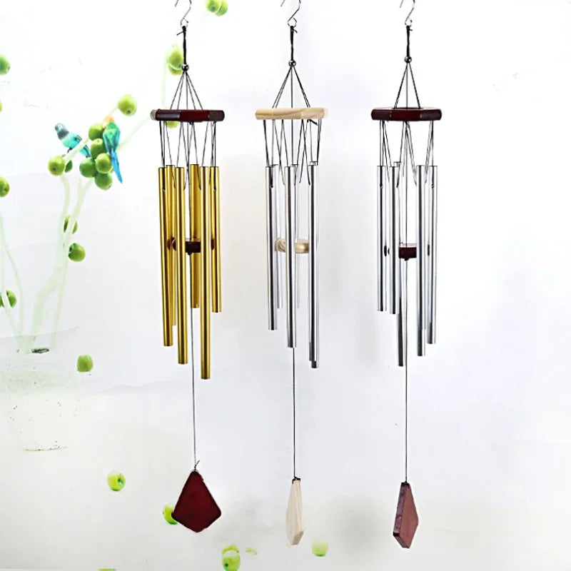 Wooden Retro Wind Chimes Metal Ornaments Outdoor Garden Decoration