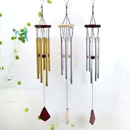 Wooden Retro Wind Chimes Metal Ornaments Outdoor Garden Decoration