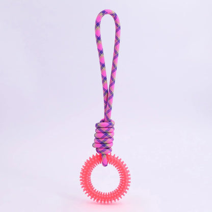 Supet Interactive Training Pet Toy Ring Spiked Ring Dog Teeth Cleaning