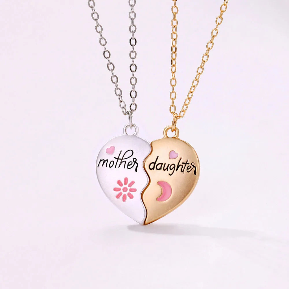 Luoluo&baby 2Pcs/set Mother and Daughter Parent Child Magnet Necklace