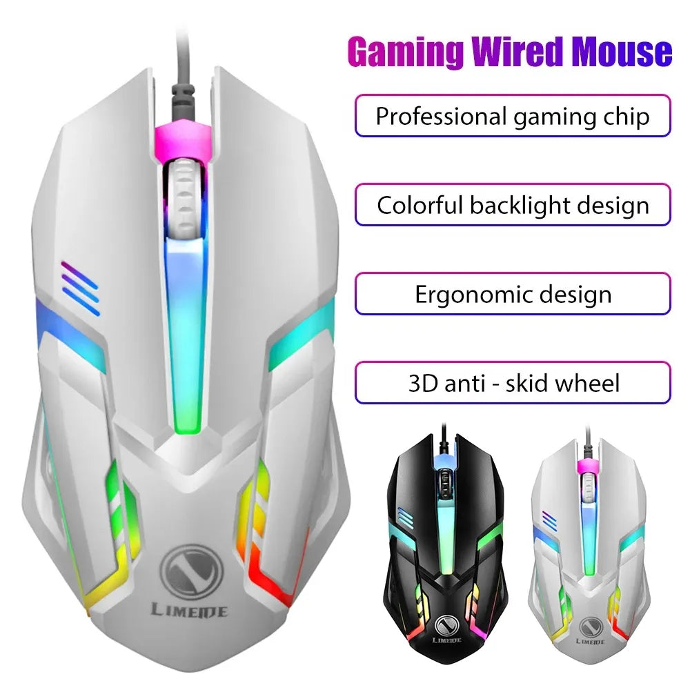 Limei S1 E Sports LED Luminous Backlit Wired Mouse USB Wired For