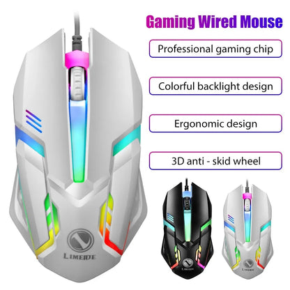 Limei S1 E Sports LED Luminous Backlit Wired Mouse USB Wired For