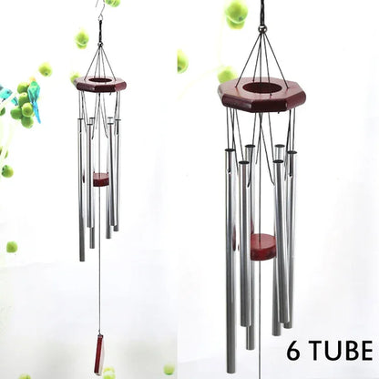 Wooden Retro Wind Chimes Metal Ornaments Outdoor Garden Decoration