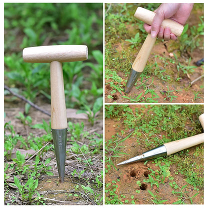 Home Gardening Wooden Planting Seeds And Bulbs Tools Hand Digger