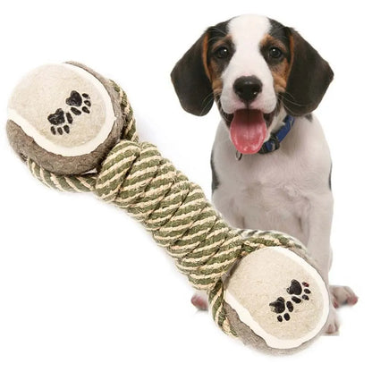 Pets Chew Toy Cotton Rope Tennis Dumbbell Rubbertoy Ball Medium Large