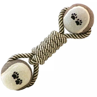 Pets Chew Toy Cotton Rope Tennis Dumbbell Rubbertoy Ball Medium Large