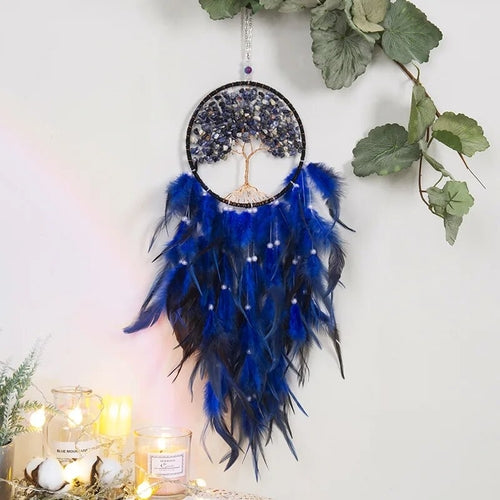 Wall Hanging Dreamcatchers Gem Crystal Tree Of Life Dream Catcher Home