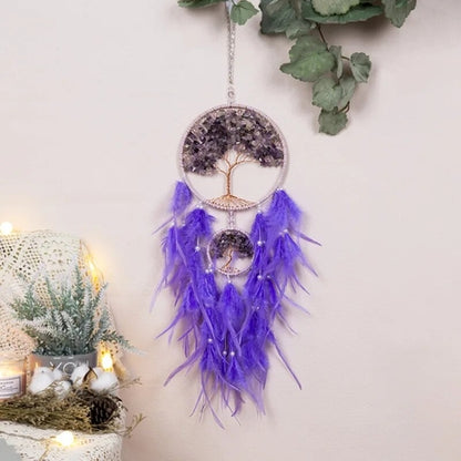 Wall Hanging Dreamcatchers Gem Crystal Tree Of Life Dream Catcher Home