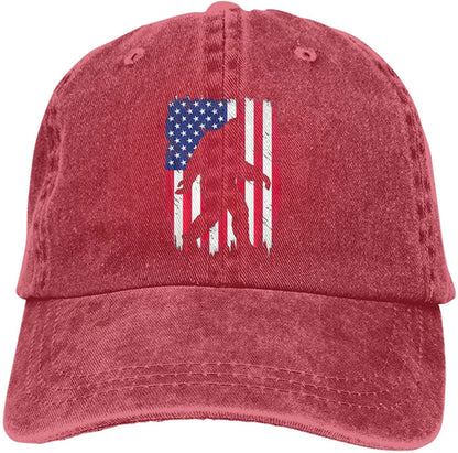 Bigfoot Gifts Funny Sasquatch American USA Flag Adult Cowboy Hat Woman