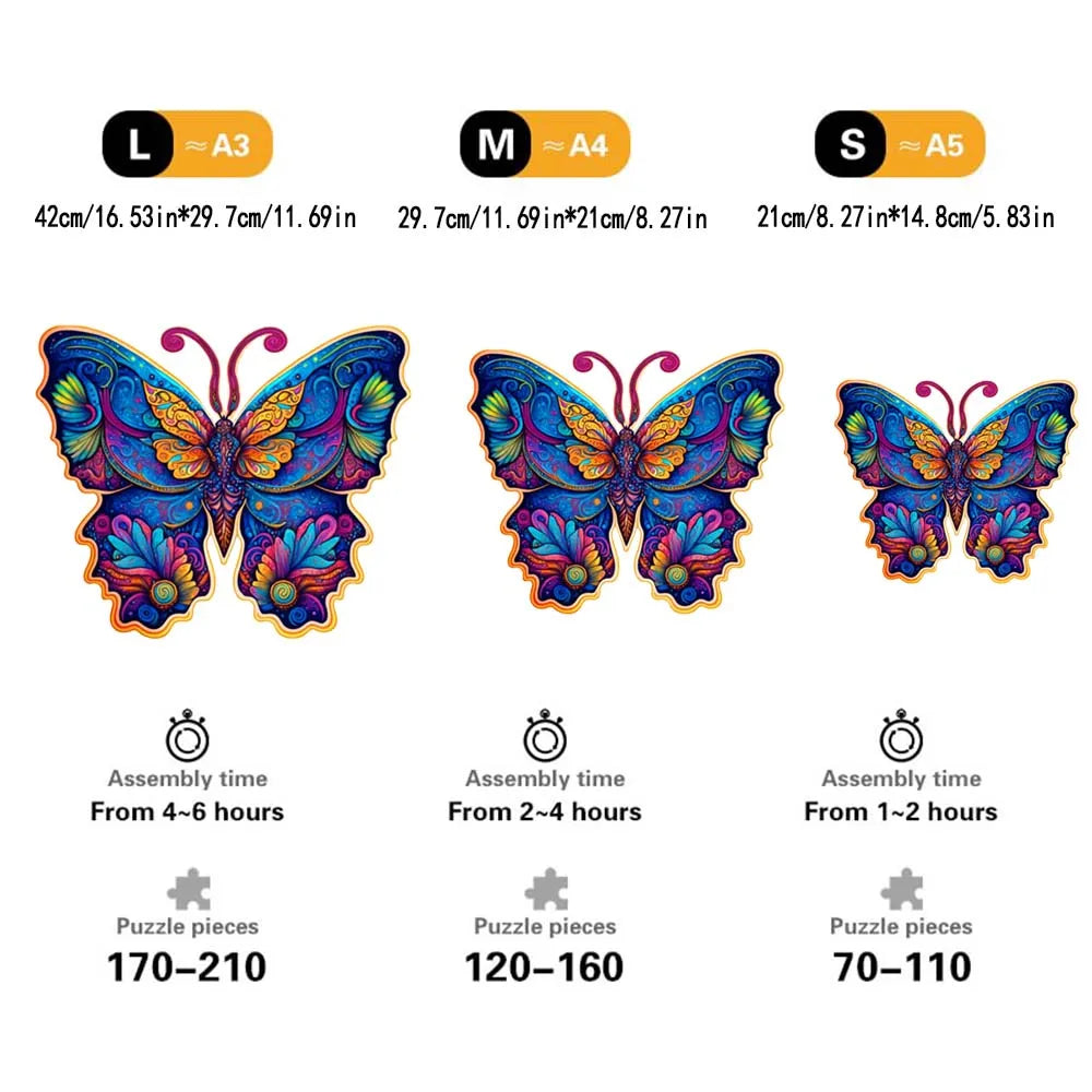 Advanced Wooden Puzzle Beautiful Butterfly Adult Children Special