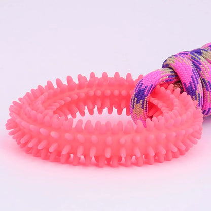 Supet Interactive Training Pet Toy Ring Spiked Ring Dog Teeth Cleaning