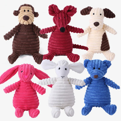 Pet Dogs Plush Animal Chewing Toy Wear-resistant Squeak Cute Bear Fox