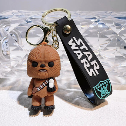 Star Wars Anime Figure Yoda Keychain Mandalorian Darth Vader Chewbacca