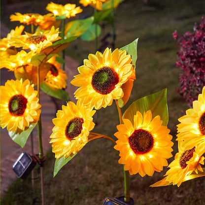 LED Solar Sunflowers Rose Flower Light Home Decorative Flower Lights