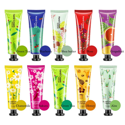 10pcs Fruity Flowery Hand Cream Moisturizing Anti-wrinkle Anti Chap