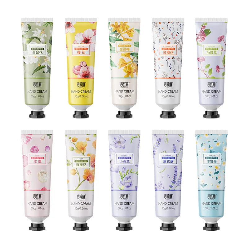 10pcs Fruity Flowery Hand Cream Moisturizing Anti-wrinkle Anti Chap