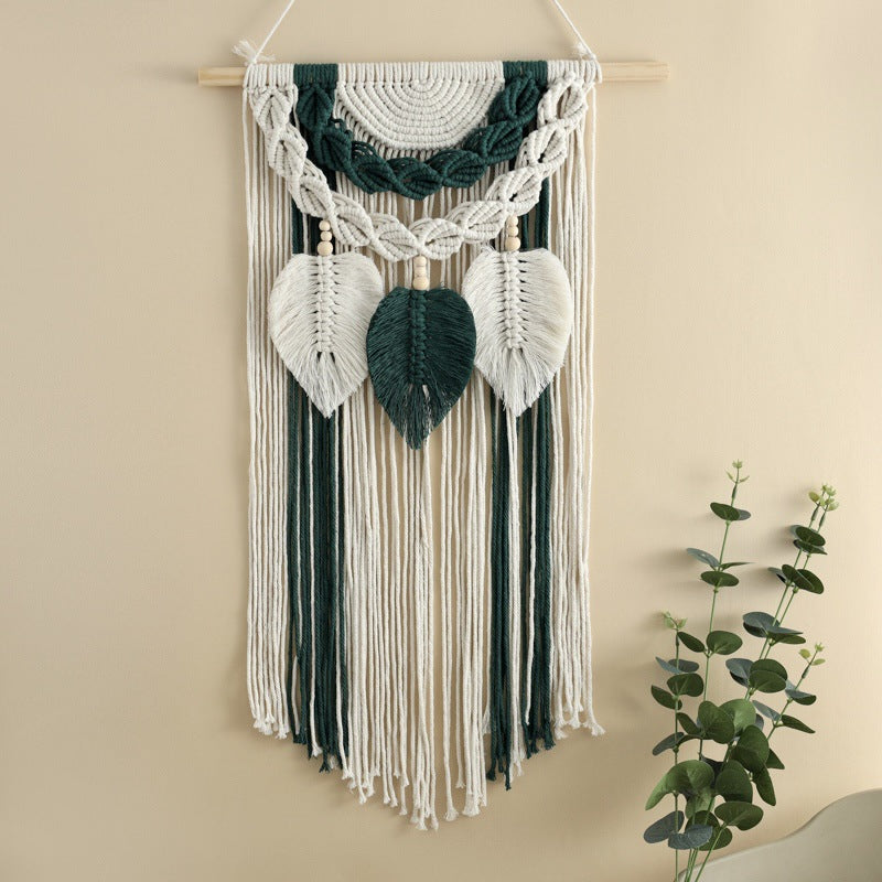 Creative Personality Green Leaves Tassel Tapestry