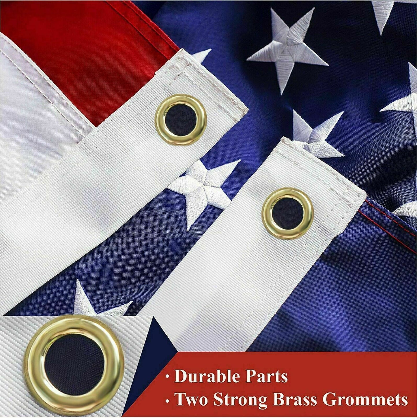 3x5ft US American Flag Heavy Duty Embroidered Stars Sewn Stripes Grommets Oxford