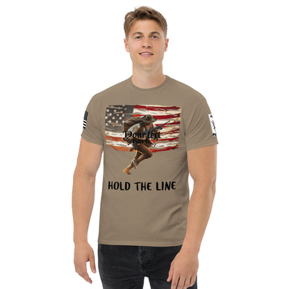 Men's classic tee / Minuteman with flag bg