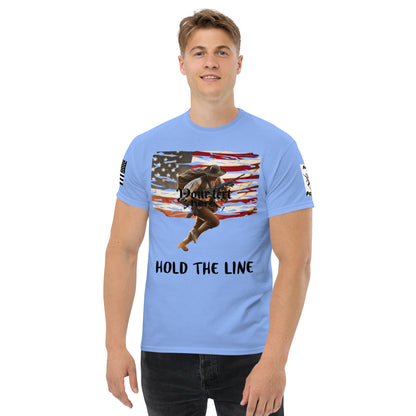 Men's classic tee / Minuteman with flag bg