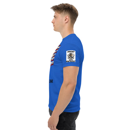 Men's classic tee / Minuteman with flag bg